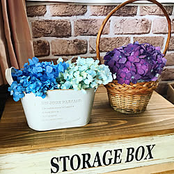 机/.yunaちゃんの作品☆*。/minneで購入/STORAGE BOX/紫の紫陽花シリカゲルドライフラワー作り...などのインテリア実例 - 2018-06-18 21:46:54