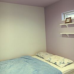 ベッド周り/夫婦のベッド/主寝室/ファイテンの壁紙/ラベンダー色の壁紙...などのインテリア実例 - 2017-05-31 17:13:02