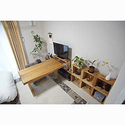 部屋全体/観葉植物/オープンラック/ダイニングテーブル/キューブボックス...などのインテリア実例 - 2021-10-22 12:56:00