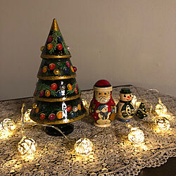 クリスマスマトリョーシカ /ライトアップ/LEDライト/クリスマス/ベッド周りのインテリア実例 - 2020-12-24 17:42:33