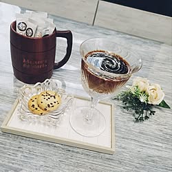 キッチン/朝カフェ/アイスコーヒー/カフェトレイ♡/チョコチップクッキー...などのインテリア実例 - 2023-08-17 07:12:24