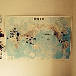 壁/天井/ダイソーの世界地図のインテリア実例 - 2013-11-10 12:36:17
