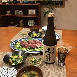机/チルウィッチ/鰹のお刺身/晩ごはん/日本酒...などのインテリア実例 - 2017-07-13 20:32:42