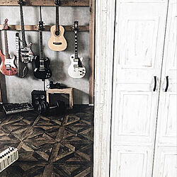 ギターハンガー/ギター壁掛け/ギターのある部屋/音楽のある暮らし/DIY...などのインテリア実例 - 2020-06-19 22:25:13