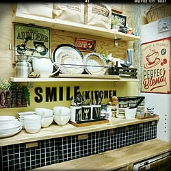 カインズ/skitto/キッチン収納/Insta→SOYURU-MAMA/カフェ風キッチン...などのインテリア実例 - 2016-12-02 10:19:41