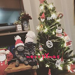 リメ缶/クリスマスツリー/ソックモンキー/100均/雑貨...などのインテリア実例 - 2015-12-25 14:46:56