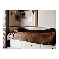 ベッド周り/IKEA/無印良品/有孔ボード/パンチングボード...などのインテリア実例 - 2017-11-02 14:06:23