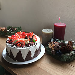 机/クリスマスケーキ/RC愛知/クリスマス/ナチュラル...などのインテリア実例 - 2017-12-24 17:43:26