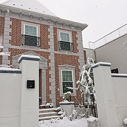 玄関/入り口/雪の日の外観/煉瓦の家/外観/RCの出会いに感謝♡...などのインテリア実例 - 2018-01-22 15:25:58