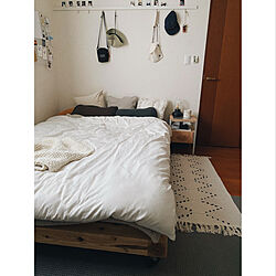 寝室/IKEA/DIY/サイドテーブル/DIY家具...などのインテリア実例 - 2021-01-12 22:58:36
