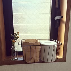 バス/トイレ/トイレットペーパー置き/セリア/ドライフラワー/角部屋のインテリア実例 - 2016-02-02 10:09:22