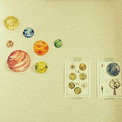 壁/天井/ポストカード/惑星/手描きのインテリア実例 - 2014-05-15 10:53:05