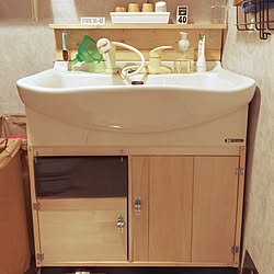 バス/トイレ/ダイソー木材/ダストボックス収納棚/洗面所DIY/オシャレに憧れる...などのインテリア実例 - 2016-08-06 16:38:11