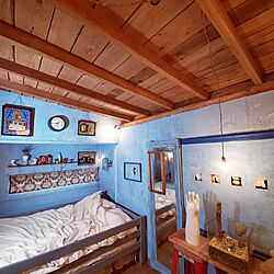 ベッド周り/DIY/アンティークのある暮らし/青い壁/アンティーク...などのインテリア実例 - 2021-12-07 10:41:50