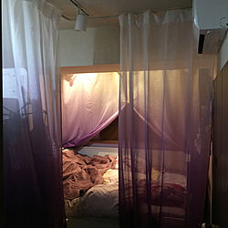 IKEA/築32年/紫のカーテン/IKEA ヘムネス/ベッド周りのインテリア実例 - 2021-03-14 20:53:42