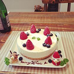 机/お菓子作り/手作り/クリスマスver./レアチーズケーキのインテリア実例 - 2016-12-25 09:38:16