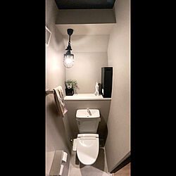 トイレのインテリア/ブラッククロス/グリーン/コンクリート壁紙/バス/トイレのインテリア実例 - 2023-03-06 22:04:10