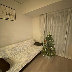 クリスマスツリー120cm/クリスマス/LEDライト/ダイソー/リビングのインテリア実例 - 2021-12-19 23:43:46