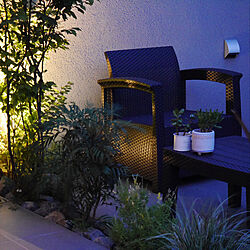 夜の庭/ガーデンテーブル＆チェア/ガーデン/好きな時間/間接照明...などのインテリア実例 - 2022-05-24 19:15:26