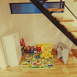 リビング/階段下/おもちゃ/新築のインテリア実例 - 2017-02-05 17:39:02