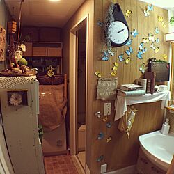 バス/トイレ/DIY/クッションフロア/洗面所の壁/壁紙DIY...などのインテリア実例 - 2016-06-11 10:35:25