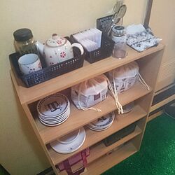 棚/ドリンクコーナー/食器収納/キャンドゥ/100均収納のインテリア実例 - 2016-06-15 08:55:09