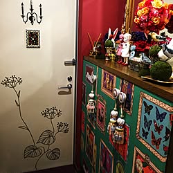 玄関/入り口/レ・サンヴァジォン・エフェメール/ウォールステッカー/リメイク扉/Lammers & Lammers...などのインテリア実例 - 2017-07-08 06:46:51