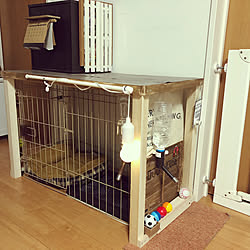 部屋全体 Diy 犬ケージリメイク 狭いリビングのインテリア実例 18 04 18 15 51 26 Roomclip ルームクリップ