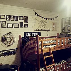 ベッド周り/子供部屋/DIY/二段ベッド/ステンシル...などのインテリア実例 - 2015-03-14 20:20:51