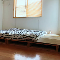 布団収納 置き畳 ベッド周り 小上がりdiy ねこと暮らすのインテリア実例 17 02 12 15 34 25 Roomclip ルームクリップ