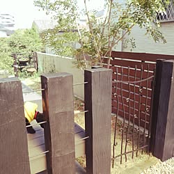 玄関/入り口/トイプードルのせら君♪/芝生/ウッドフェンス/アイアンの門...などのインテリア実例 - 2015-03-30 14:13:06