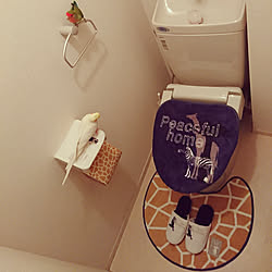 バス/トイレ/スリッパ/トイレふたカバー/トイレットペーパーホルダー/トイレマット...などのインテリア実例 - 2017-10-28 17:46:50