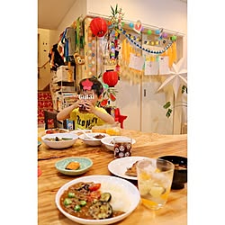 机/SOU・SOU/七夕ゼリー/ダイニングテーブル&チェア/一枚板のダイニングテーブル...などのインテリア実例 - 2017-07-07 21:28:21