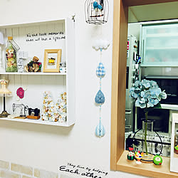 キッチンカウンターの壁/salut!/Instagram→mari.o18/mango ちゃんの作品♡/皆で頑張ろう!...などのインテリア実例 - 2020-05-25 13:52:00
