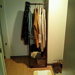 玄関/入り口/無印良品/ハンガーラック/収納/ファッションのインテリア実例 - 2013-12-01 23:00:00