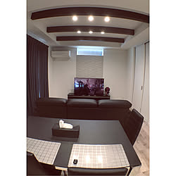 机/黒い家具/モノトーン/マナベインテリアハーツ/SONY BRAVIA...などのインテリア実例 - 2018-01-20 19:20:44