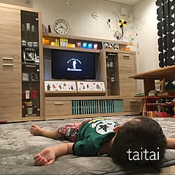リビング/taitaiフードコート/ウォールステッカー/こどもと暮らすインテリア/こたつ用敷ふとん...などのインテリア実例 - 2016-09-05 21:48:47