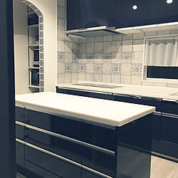 ネイビーキッチンのインテリア実例 Roomclip ルームクリップ