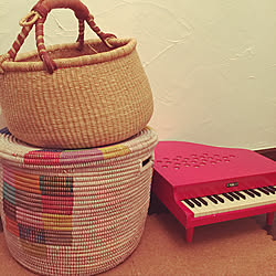 リビング ナチュラル おもちゃ収納 おもちゃ かご収納 などのインテリア実例 17 08 11 11 41 08 Roomclip ルームクリップ