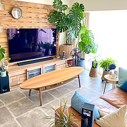 DIY/鉢カバー/サイドテーブル/65型TV/扇風機...などのインテリア実例 - 2020-08-30 10:29:00