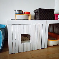 リビング Ikea 猫トイレ置き場 猫トイレカバー ねこと暮らすのインテリア実例 05 30 18 22 06 Roomclip ルームクリップ