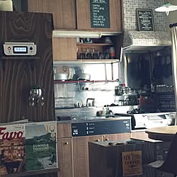 キッチン/男前もナチュラルも好き/オイルステイン オーク/ダイソー/カフェ風...などのインテリア実例 - 2016-08-04 14:16:40