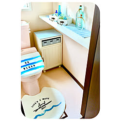 バス/トイレ/浮き玉/トイレのマットと蓋かバー夏仕様/夏インテリア/キャンドゥ...などのインテリア実例 - 2018-06-26 11:30:14