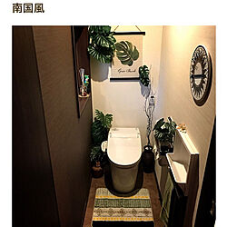 トイレの鏡 コラベル アジアンリゾート アクセントクロス リゾート風 などのインテリア実例 06 21 22 12 46 Roomclip ルームクリップ