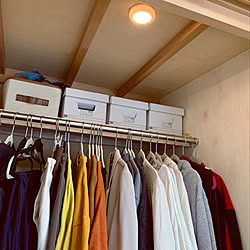 後付け センサーライト クローゼットdiy クローゼット 人感センサー付ダウンライト などのインテリア実例 21 03 27 08 27 Roomclip ルームクリップ