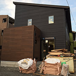 部屋全体 施工例 新築建築中 片流れ屋根 三階建て などのインテリア実例 17 03 24 23 09 10 Roomclip ルームクリップ