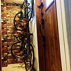玄関/入り口/自転車/ロードバイク/セルフリノベーション/DIY...などのインテリア実例 - 2017-06-13 13:38:10