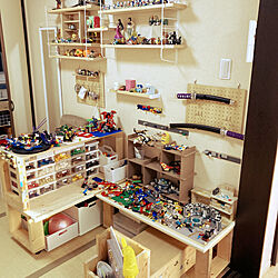 LEGO/LEGO机ＤＩＹ/LEGO収納/ディスプレイ/有孔ボード...などのインテリア実例 - 2021-02-01 08:03:20