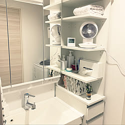 洗面脱衣所/コンセントを隠したい/タオル収納/無印良品/洗面所の収納...などのインテリア実例 - 2020-07-18 08:55:31