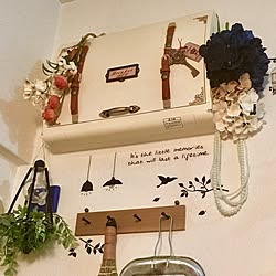 玄関/入り口/アンティーク風/パールのネックレス/トランク風/ブレーカーカバー...などのインテリア実例 - 2017-06-04 01:01:21